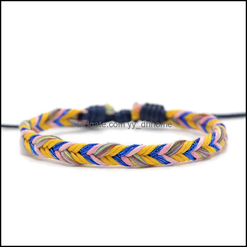 Hand-Woven Apparel Bracelets Accessories Gifts Braided Knot Rope Thread String Cotton Bracelet Q506FZ
