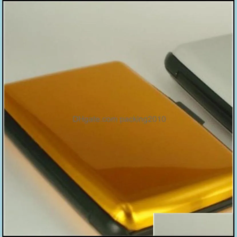 Rectangle Glossy Cardcase Aluminium Alloy Plastic Multi Colour Box Bus Bank Business Card Holder Fashion Hot Sale 1 59yg G2