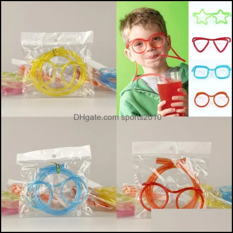 Diy Children Glasses Straws Pvc Round Frame Suction Tubes Opp Packing Tubularis Sell Well With Different Colors 0 9ys J1