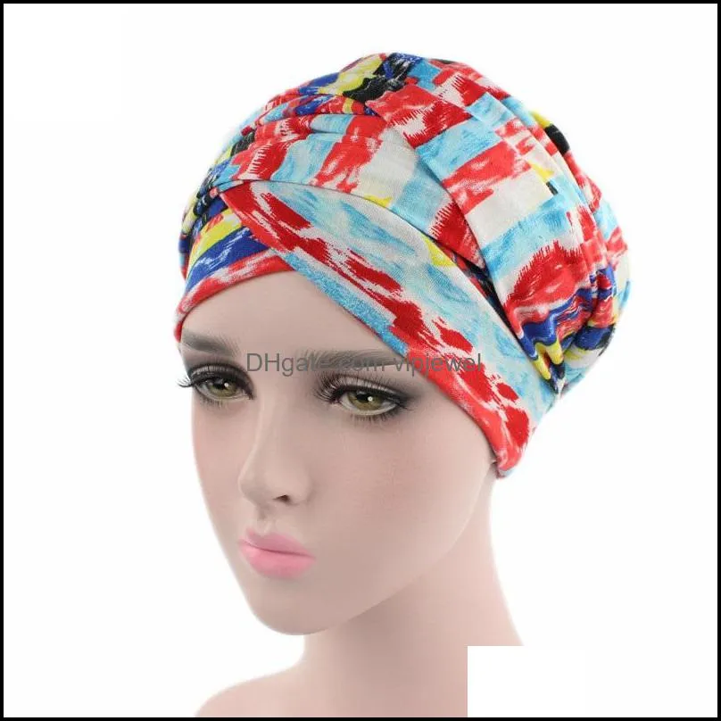 Women Turban Hat Head Wrap Cap Scarf hats elastic Cotton scarves long tail caps lady Headwrap Headwear african Fashion Hair Accessories