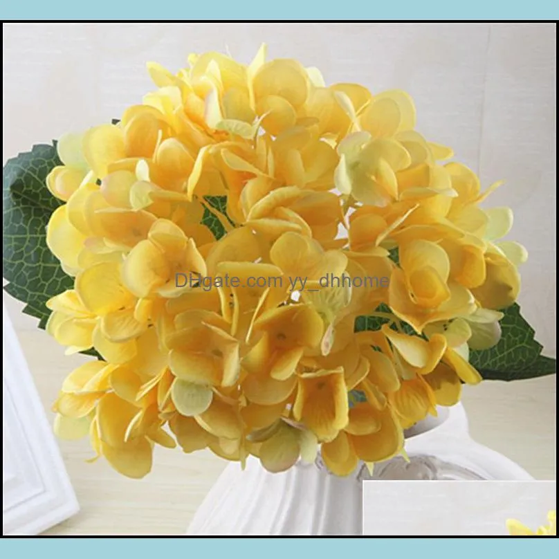 47cm Artificial Hydrangea Head Fake Silk Single Real Touch Hydrangeas 8 Colors for Wedding Centerpieces Party Decorative Flowers 374