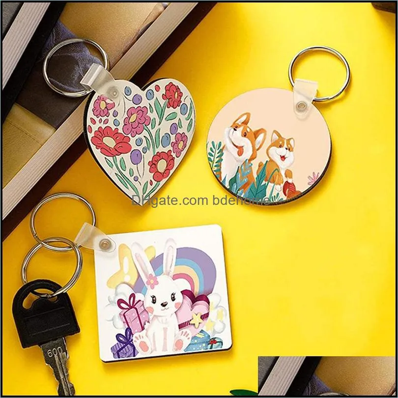 sublimation blank keychain double-side printed bone house heat transfer diy keychains with key rings for present making free dhl