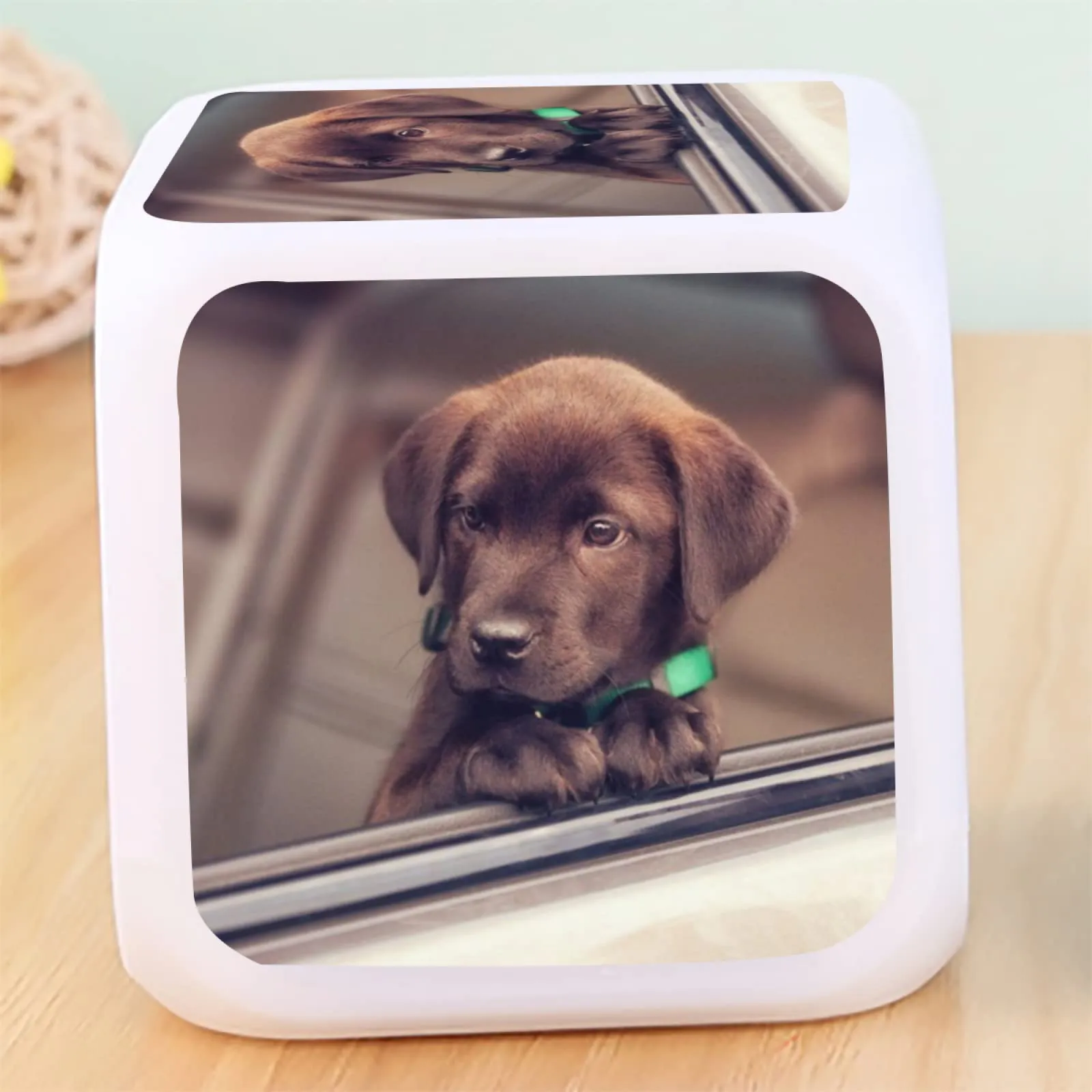 kids alarm clock chocolate labrador puppy in car digital alarm clock with thermometer function 7color night light for boys girls women men