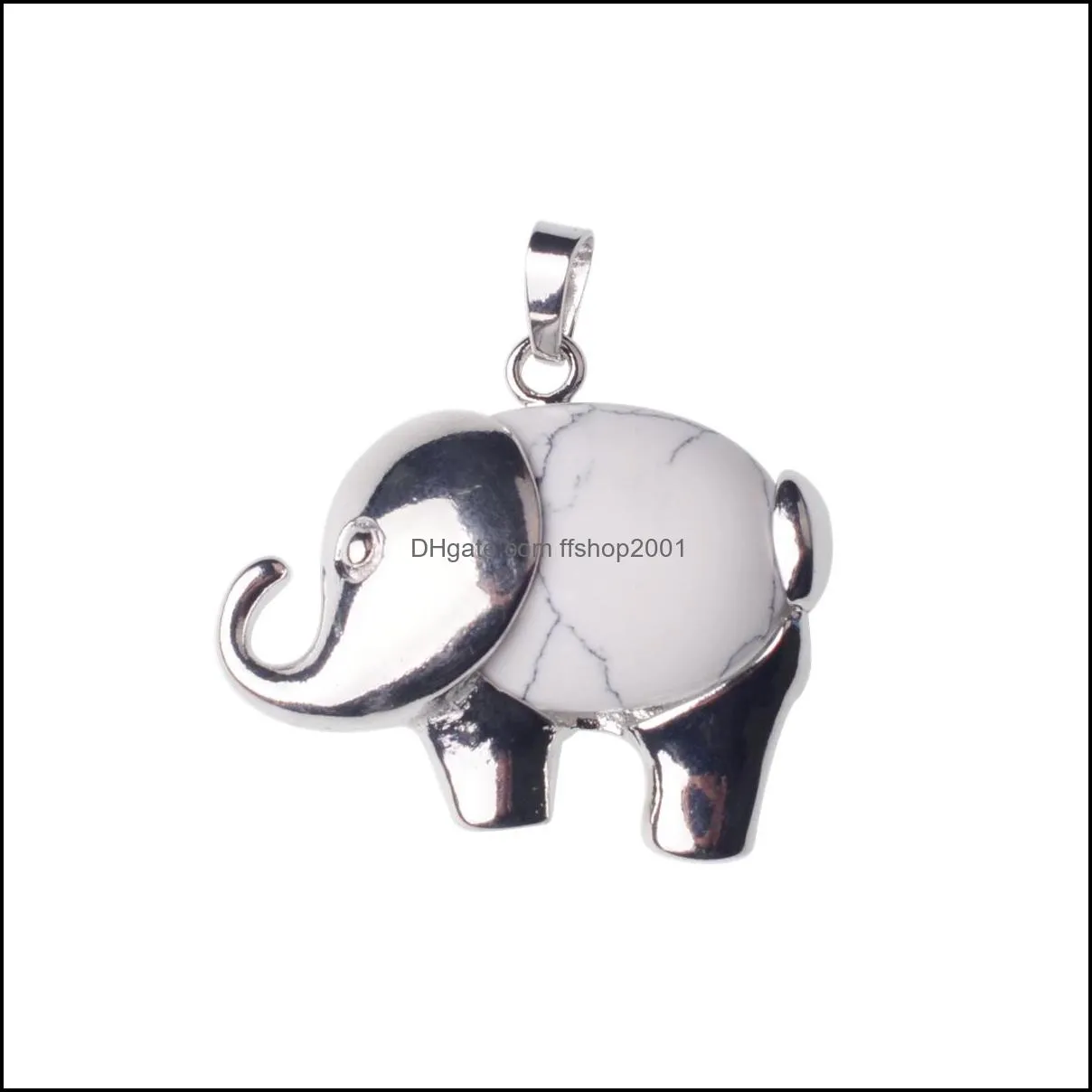 Alloy Elephant Gemstone Pendant Men and Women Old and New Year Easter Gifts Fashion Valentine`s Day Gift Necklace