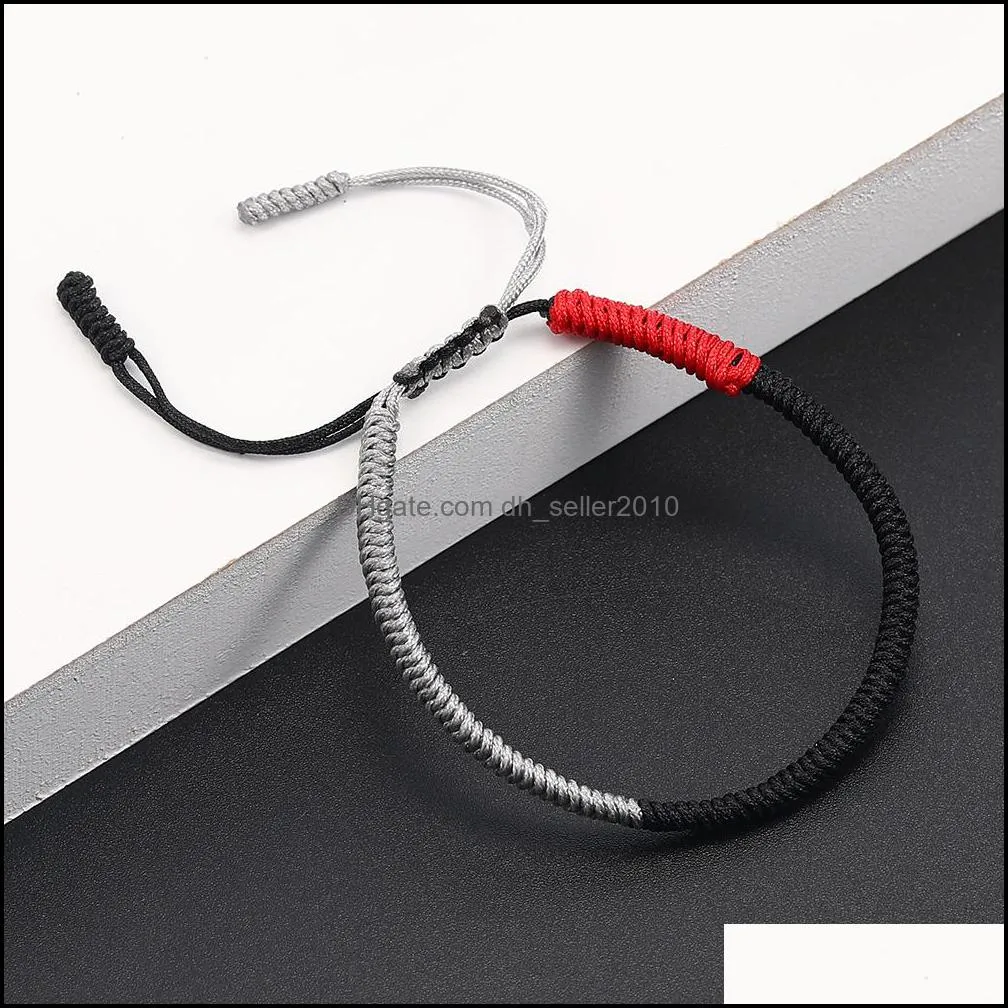 Newest Fashion Braided Kont Chain Bracelets for Women Men Lucky Red Black Silver Rope String Handmade Woven Bracelet Special Jewelry