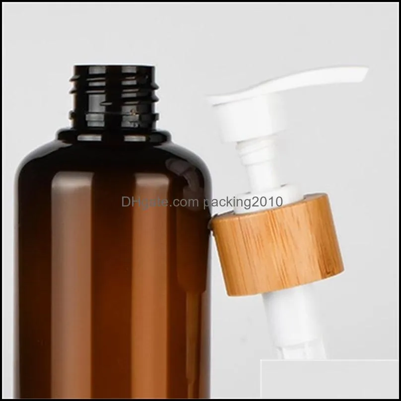 Storage Bottles & Jars Empty 120ml 250ml 500ml Lotion Pump Bottle PET Frosted Bright Amber Cosmetic Refillable Shampoo Shower Gel 5031
