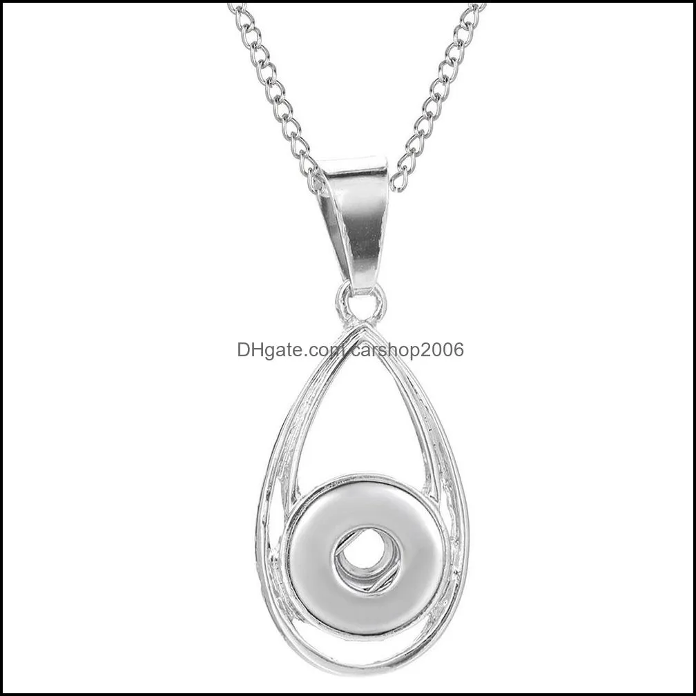 silver color 18mm snap button pendant necklace romantic fashion snaps jewelry nice gift