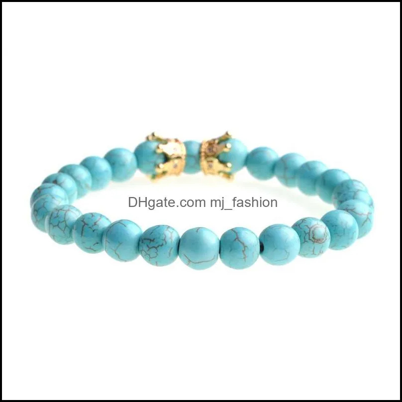 double crown bracelet beads bracelet king queen luxury charm couple jewelry christmas gift lady men