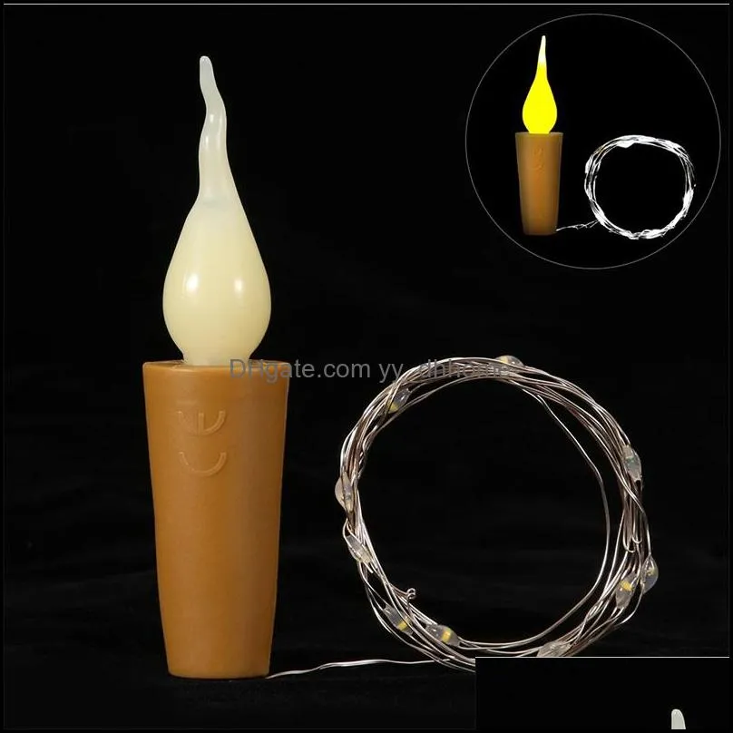 10 20 LED Bottle Stopper Light String Candle Shape Decorative Copper Wire Lamp Party Lanterns For Wedding Christmas Holiday Decoration 4