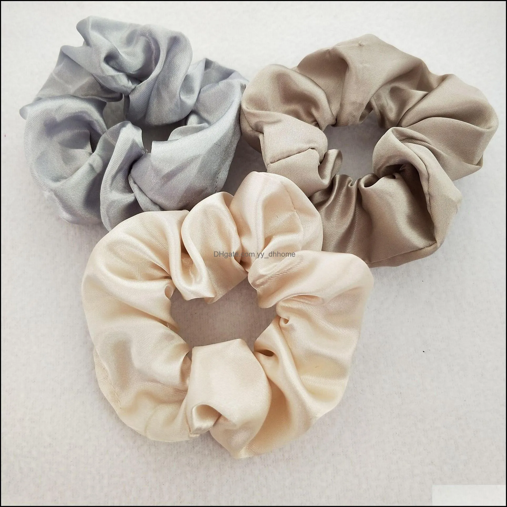 Women Lady Girls Silk Scrunchie Holder Scrunchy Elastic Handmade Hair Band Tie Ponytail Holder Headband Headwear Accessories top