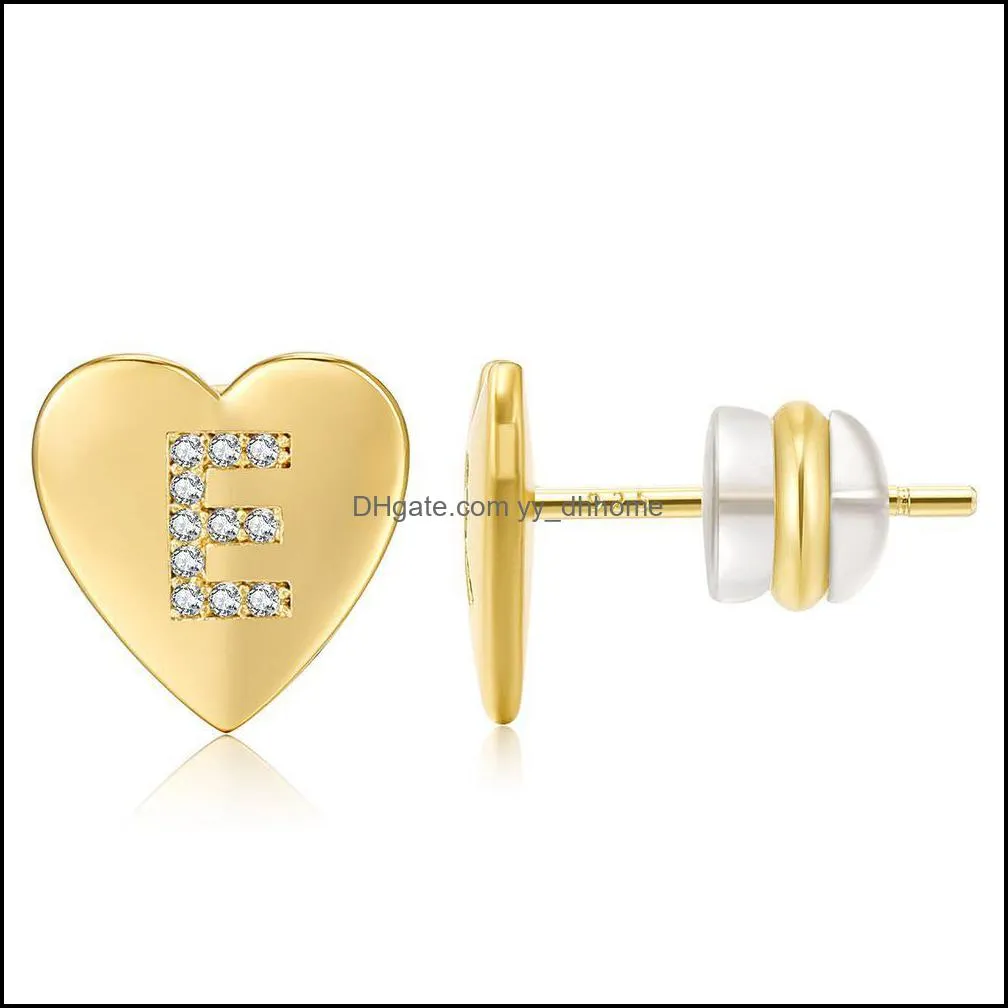 Love Heart Stud Earrings for Women Girls Charm 26 Letters Alphabet Earring Fashion Jewelry Wedding Gift Q183FZ