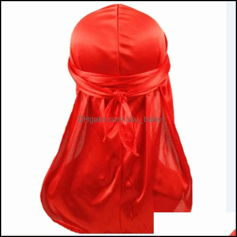 mens durag satin durags caps bandana turban wigs men silky headwear pirate hat hats hair accessories fashion cap for man wholesale