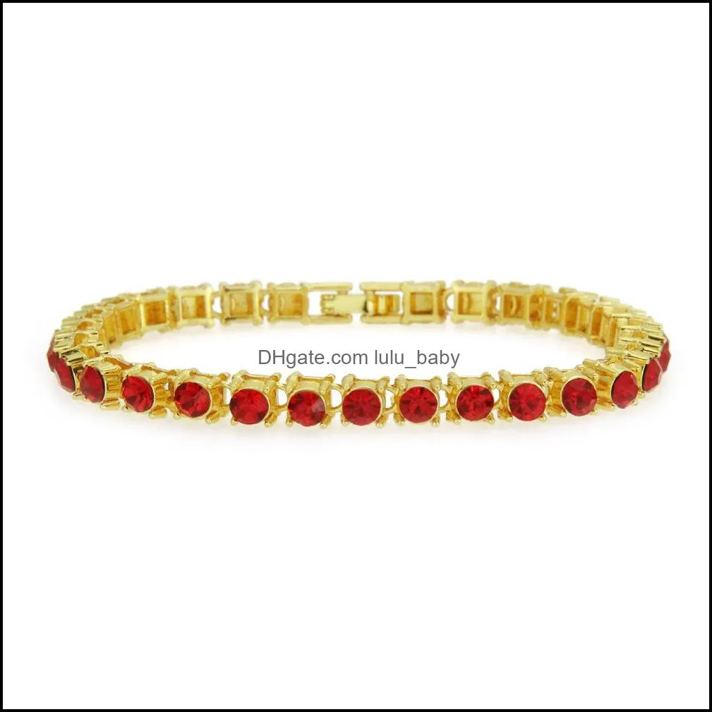 single row 5mm bling crystal tennis chain bracelet hip hop cubic zircon bangle for men couple bracelets q293fz