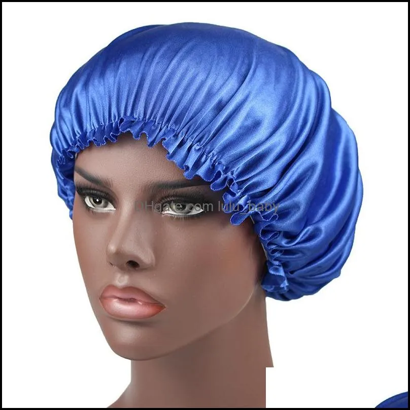 new women durags night hat sleep caps girls bonnet hair care cap ladies bath hats durag silk satin head cover fashion accessories