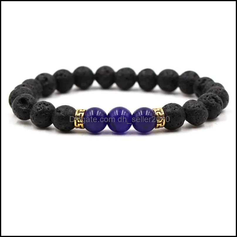 7 chakra bracelets for men women natural lava stones aromatherapy  oil diffuser bracelet yoga elastic bangle g110s f