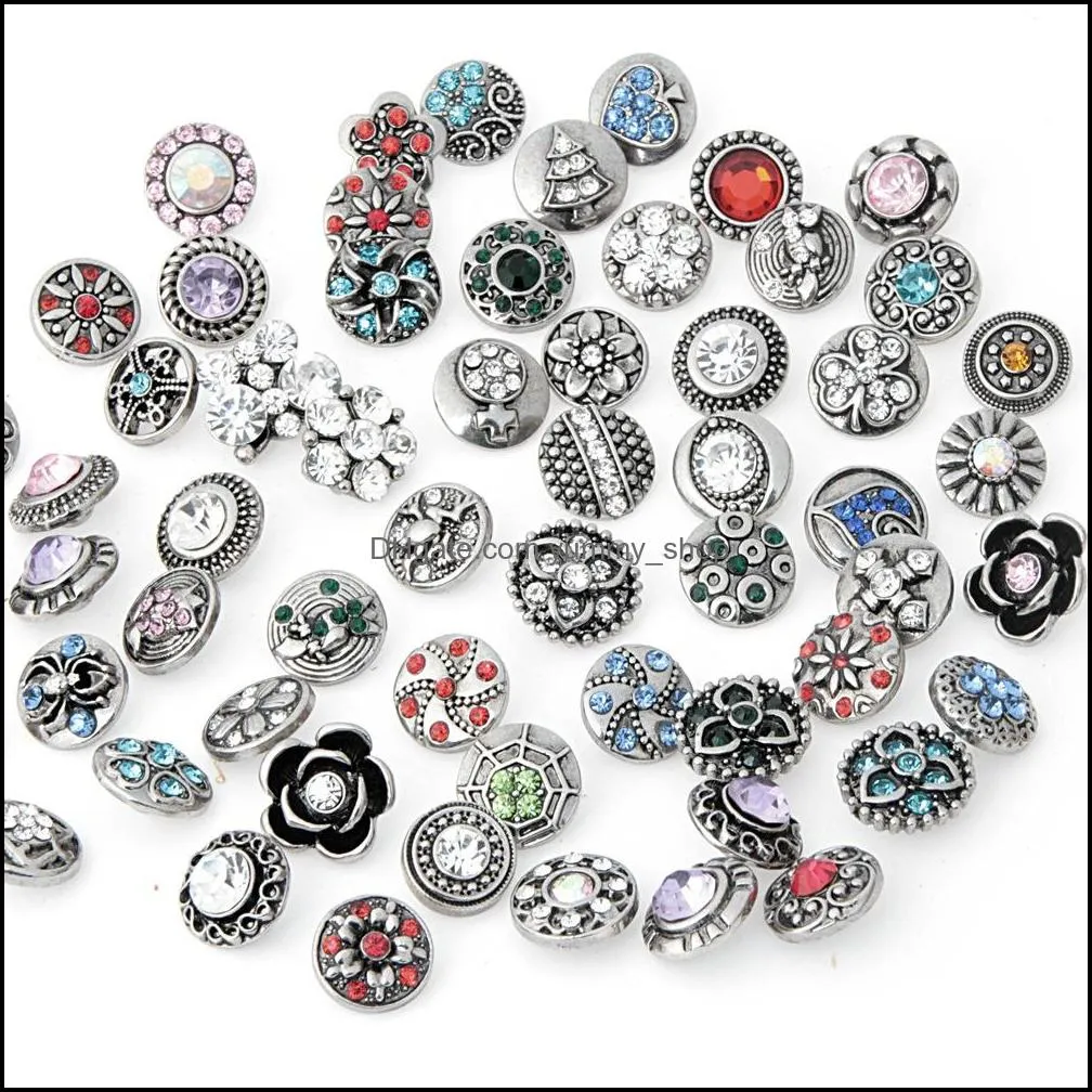 mixed styles components vintage noosa chunks 12mm snap buttons for snap button necklace bracelet jewelry accessories