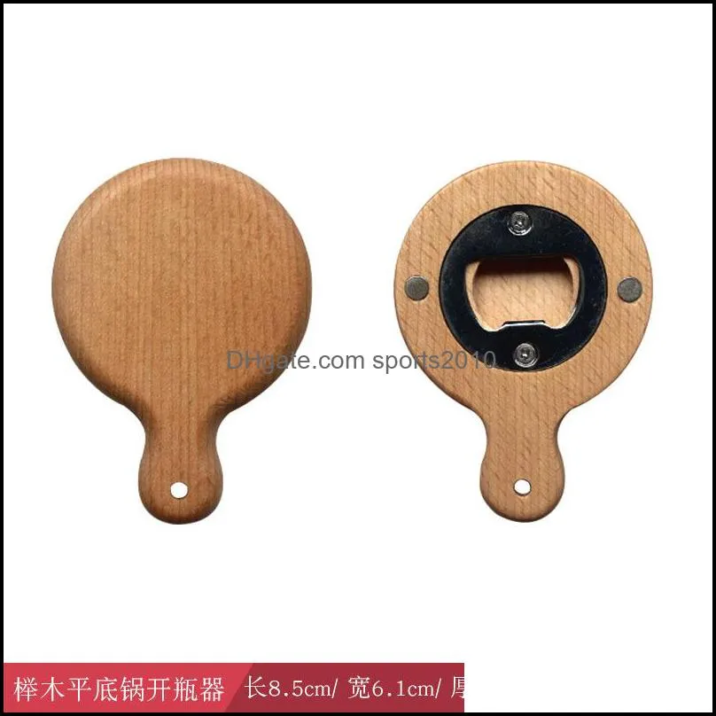 Creative Bamboo Wooden Bottle Opener With Handle Coaster Fridge Magnet Decoration Beer Bottle Opener 4937 Q2