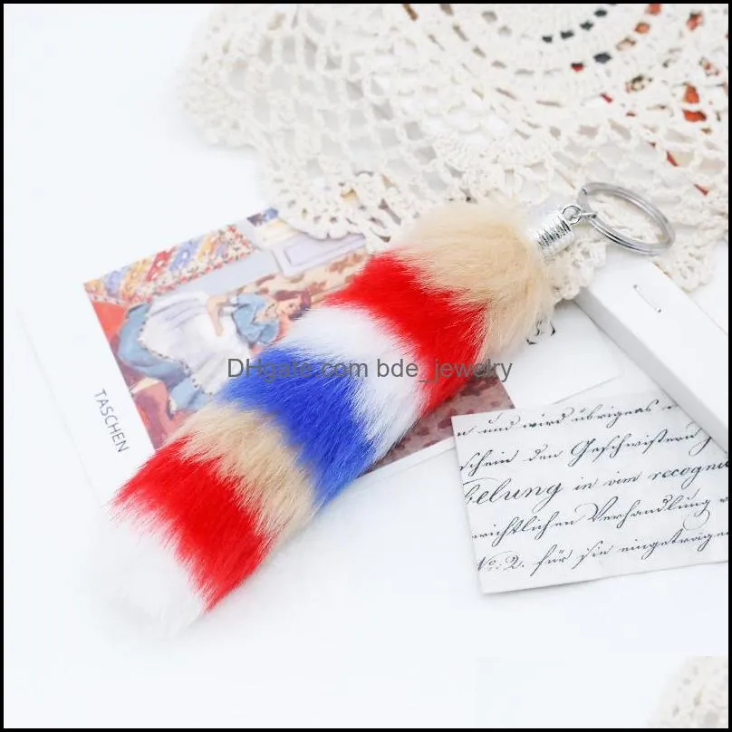 fluffy animal tail keychains soft and fuzzy faux fur keyfobs accessories fashion car key chains pendant jewelry free dhl p45fa