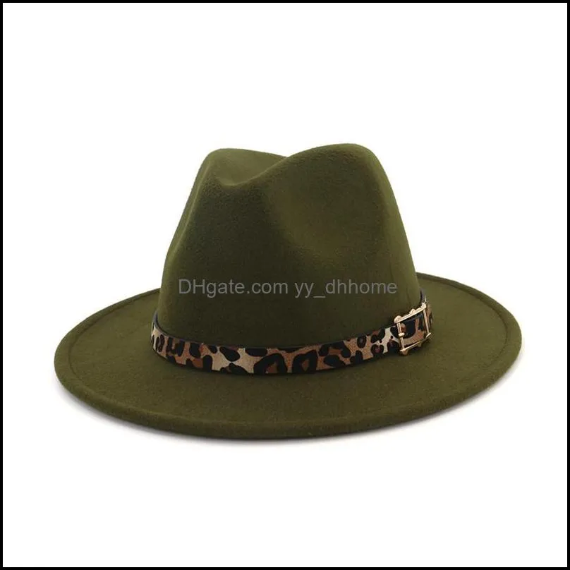 Leopard Top Hat Jazz Formal Hats wide Brim Cap Men Women Panama cap Felt Fedora caps Lady Man Woman Trilby Chapeau Fashion Accessories