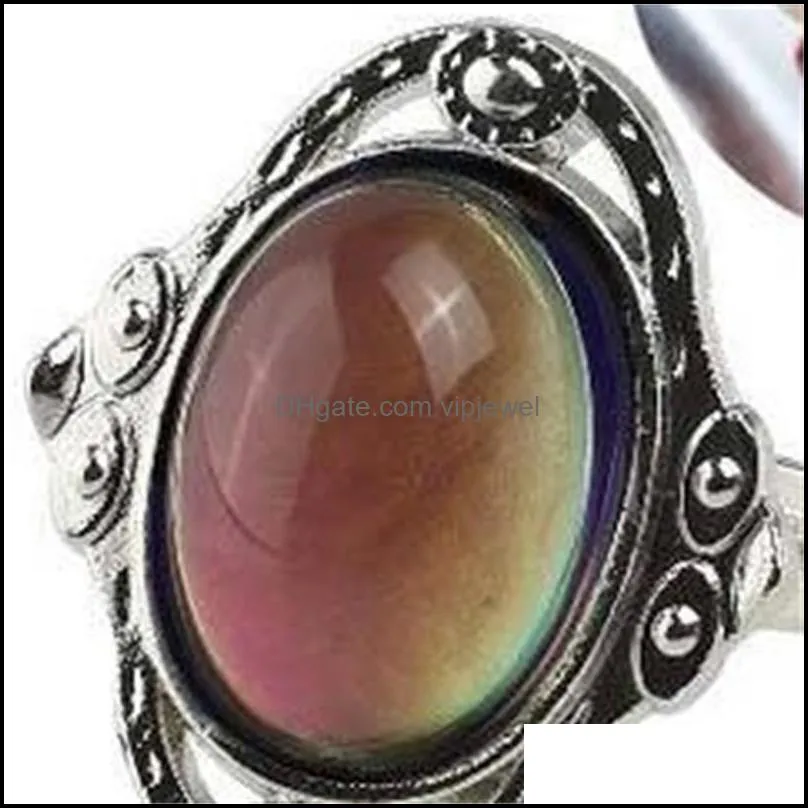 vintage retro color change mood ring oval emotion feeling changeable ring temperature control color rin wmtfzr dh_garden 821 q2