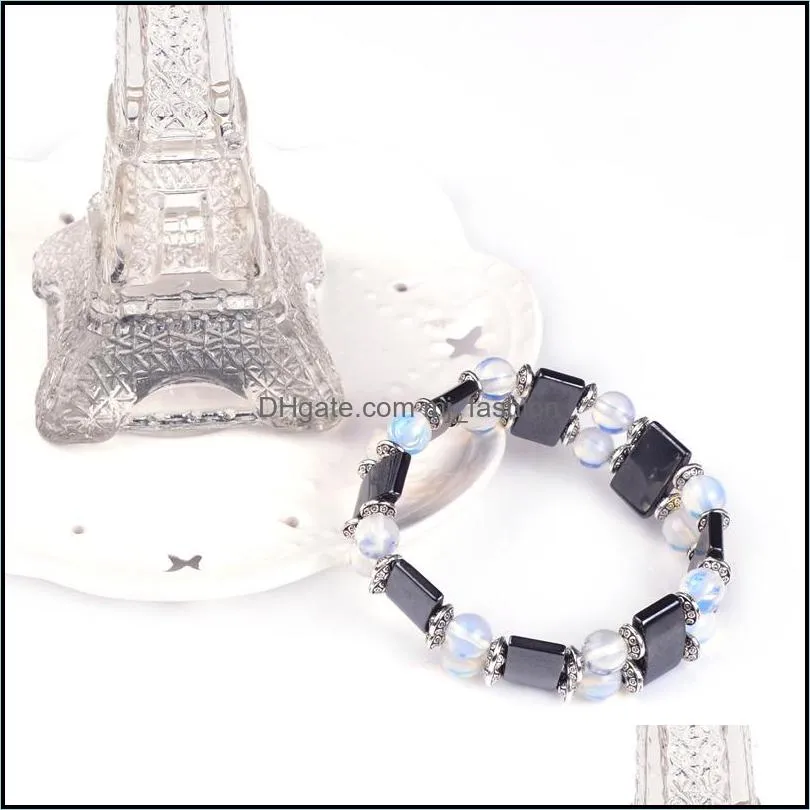 2017 natural stone bracelet double crystal bracelet with full pave crystal wrapped bracelets with 