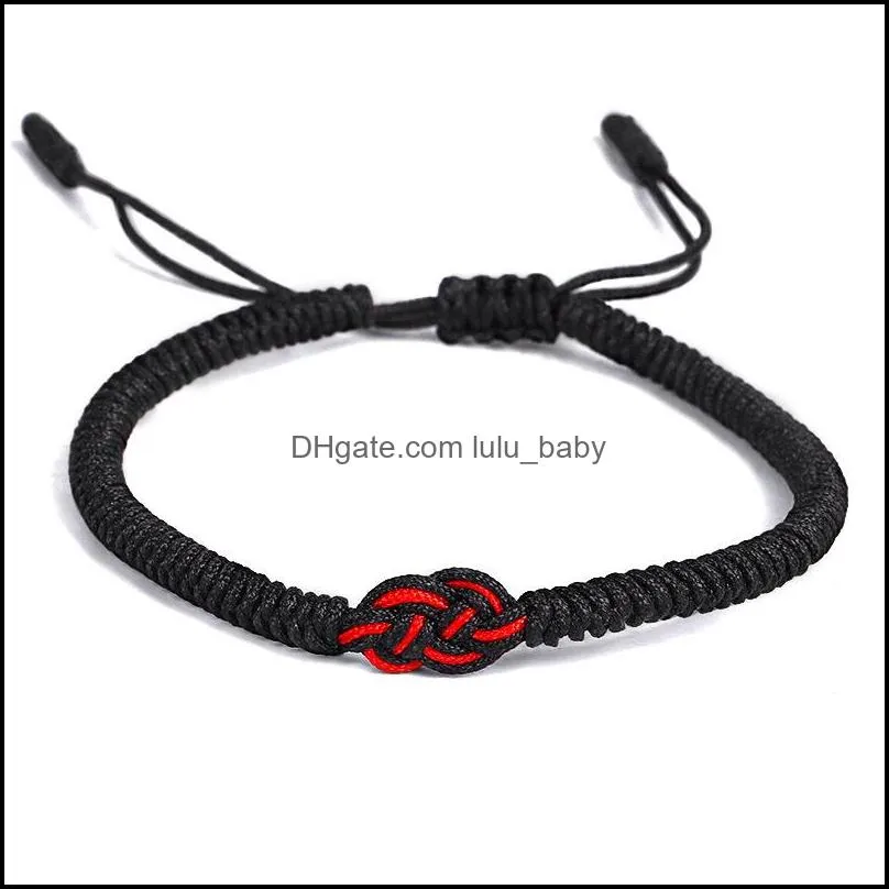 black red string braided couple bracelet woven knots lucky rope bracelets bangle men women jewelry lover gift q519fz