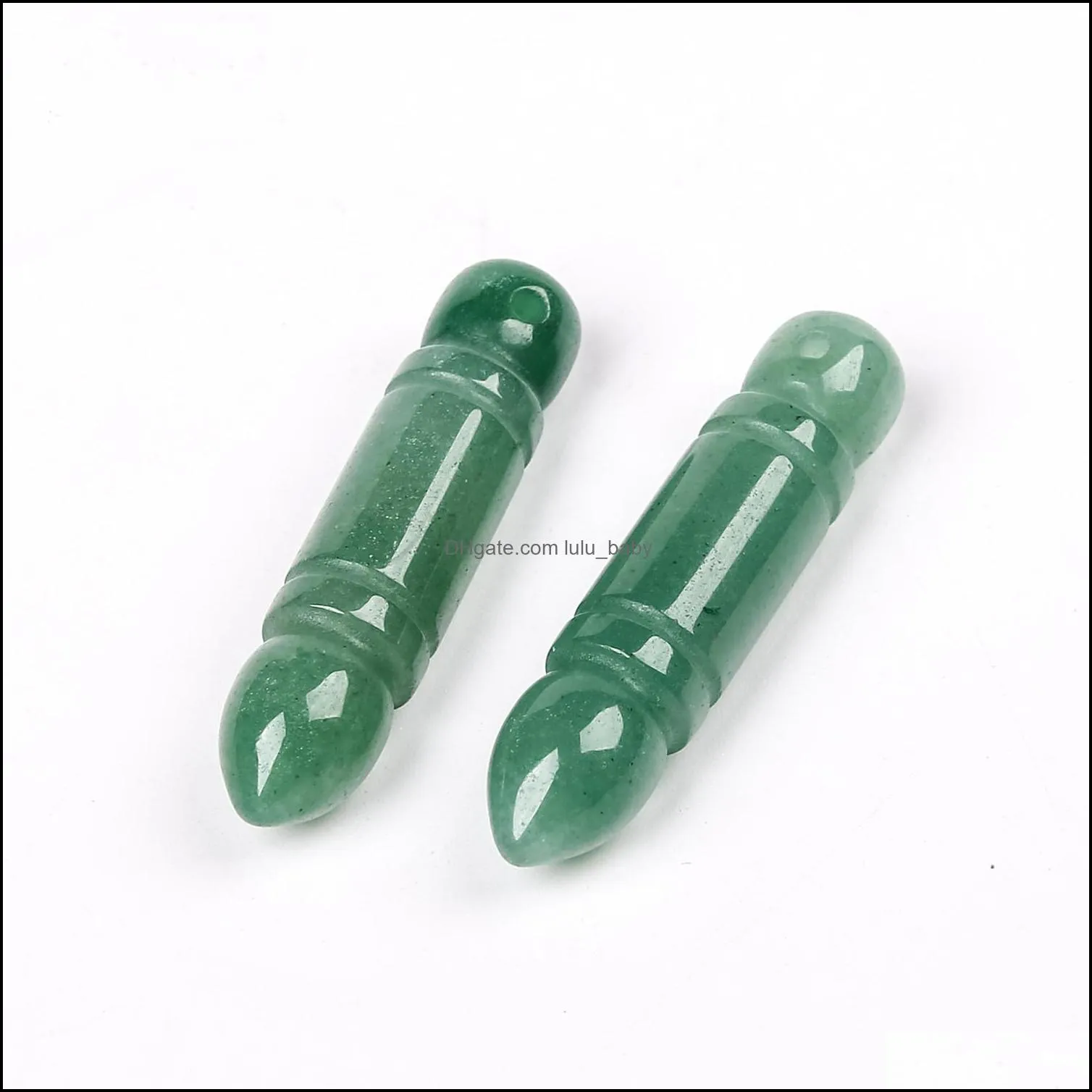 natural green aventurine jade wenchang pen pendant carved white crystal pencil ornament pendants for men and women