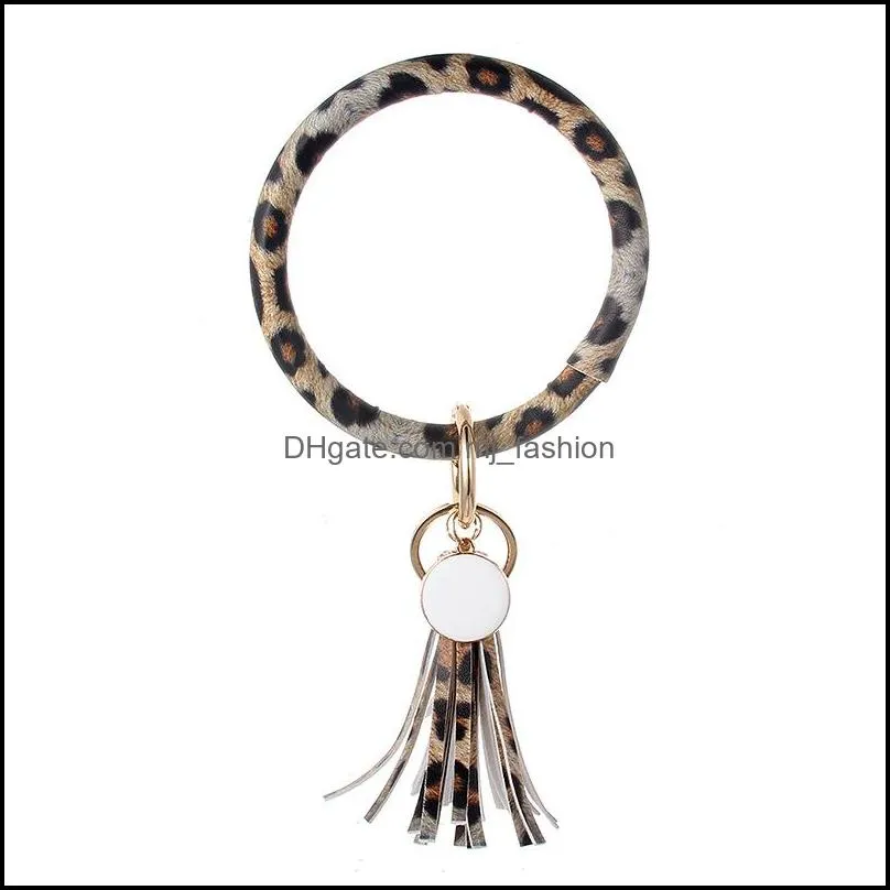 o key ring personalized sunflower serape leopard leather tassel bracelet keychain fashion bracelets wristlet jewelry free dhl m223f