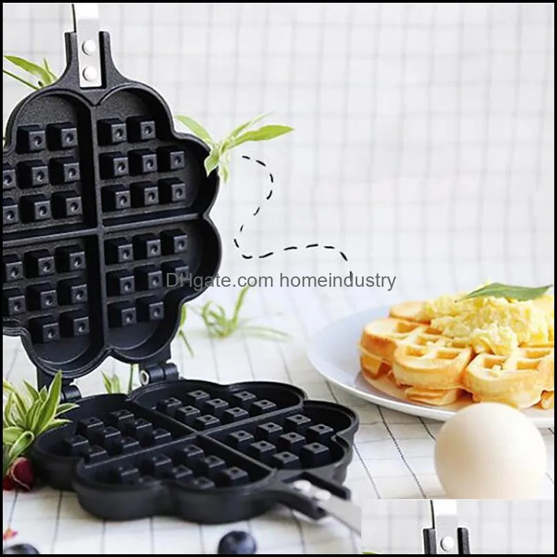 Baking Moulds Non-Stick Waffle Maker Pan Mould Heart Shape Household Mold Press Plate Kitchen Tools Making Molds BakewareBaking