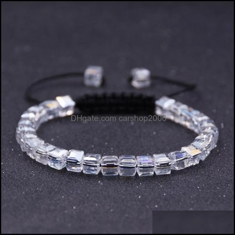 Handmade gemstone crystal adjustable braided chakra aura bracelet 7-9 inches unisex birthday gift