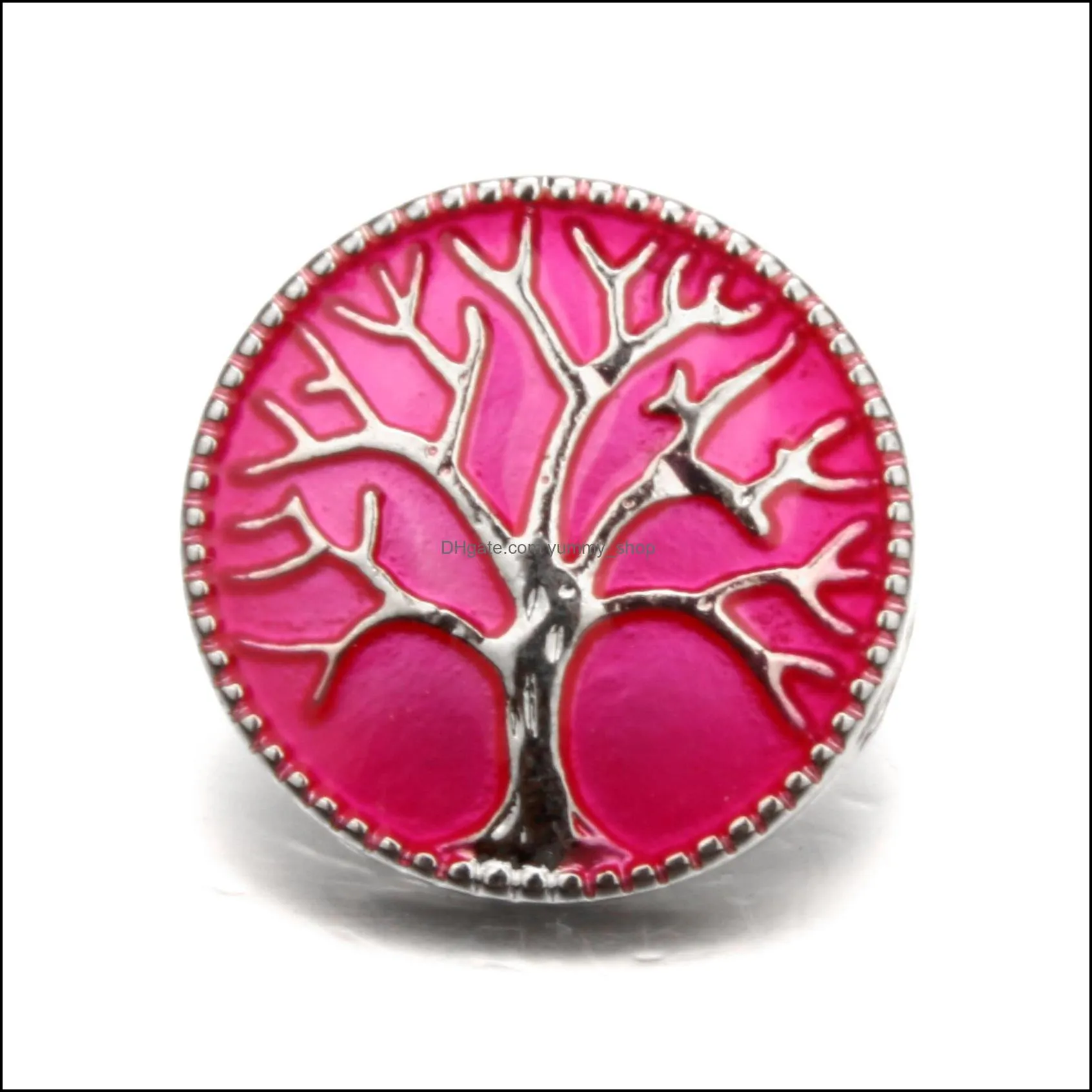 snap button jewelry components enamel tree 18mm metal snaps buttons fit bracelet bangle noosa z02039