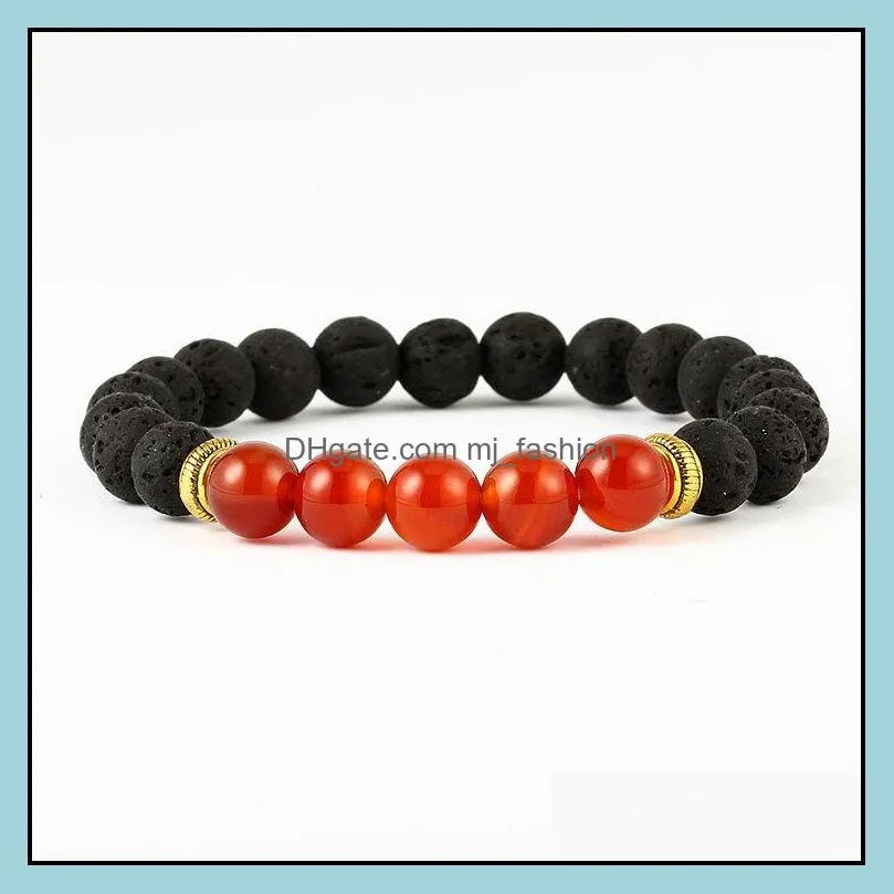 volcanic lava rock bracelet for women men natural stone essential oil diffuser bracelets handmade stretch yoga bead bangle