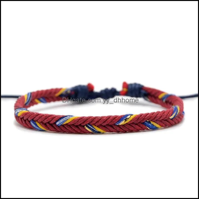 Hand-Woven Apparel Bracelets Accessories Gifts Braided Knot Rope Thread String Cotton Bracelet Q506FZ