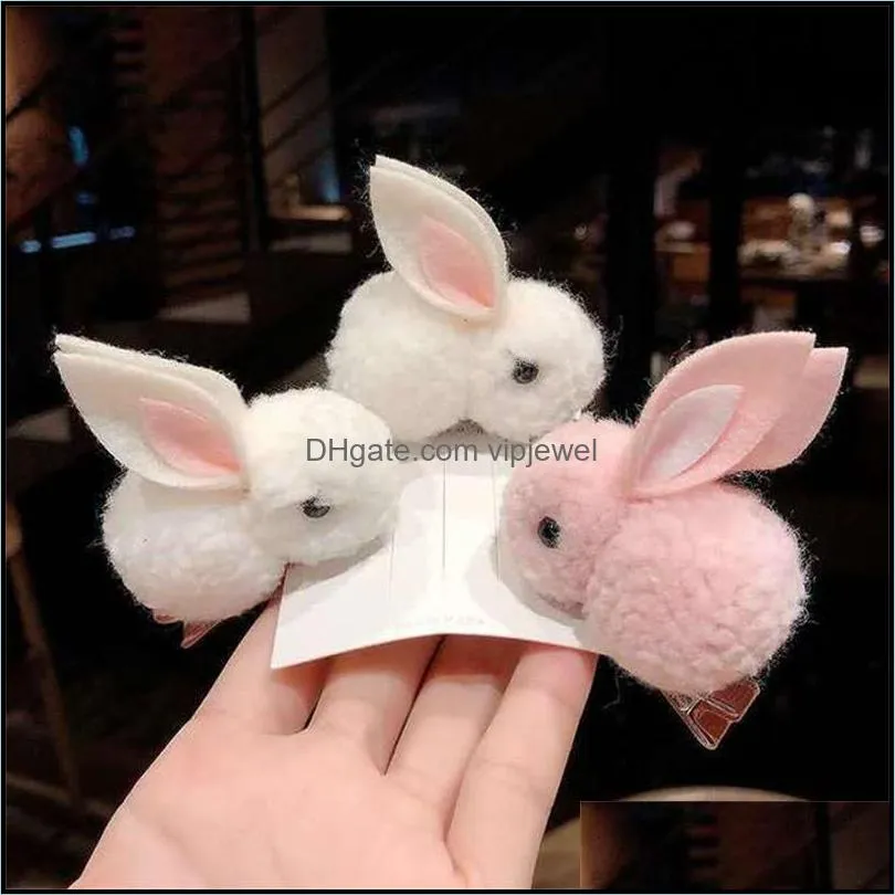 cartoon rabbits hair clips children girls autumn winter lovely barrettes daily hairpin party gifts accessories clamps cute 0 88qm n2