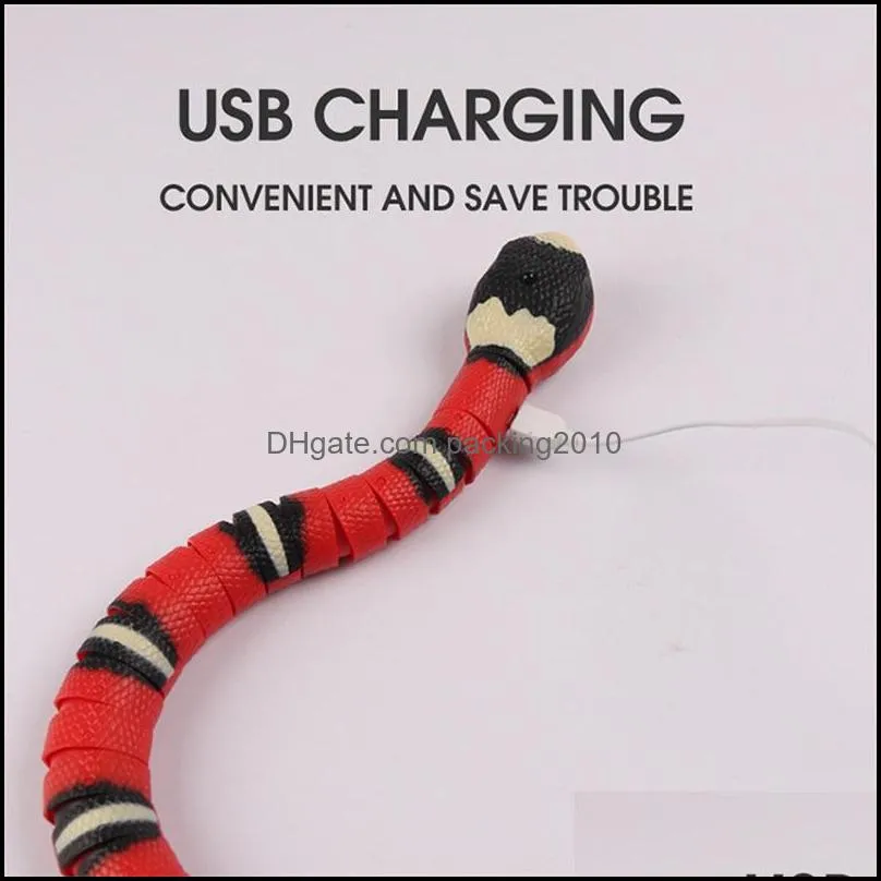 Smart Sensing Snake Cat Toys Electric Interactive Toy For Cats USB Charging Cats Accessories Pet Dogs Game Play