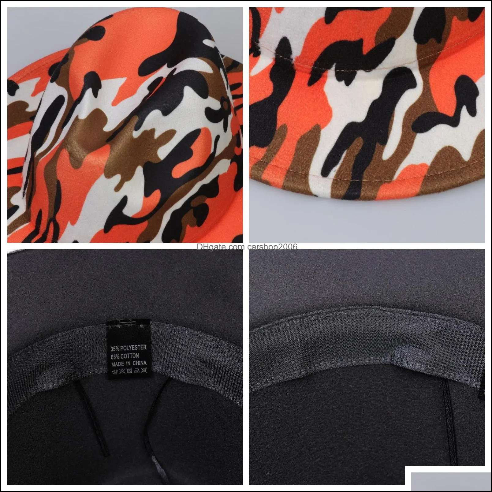 tie dye camo fedora hat felt hats for women men fedoras men`s women`s woman man panama cap female male autumn winter caps christmas