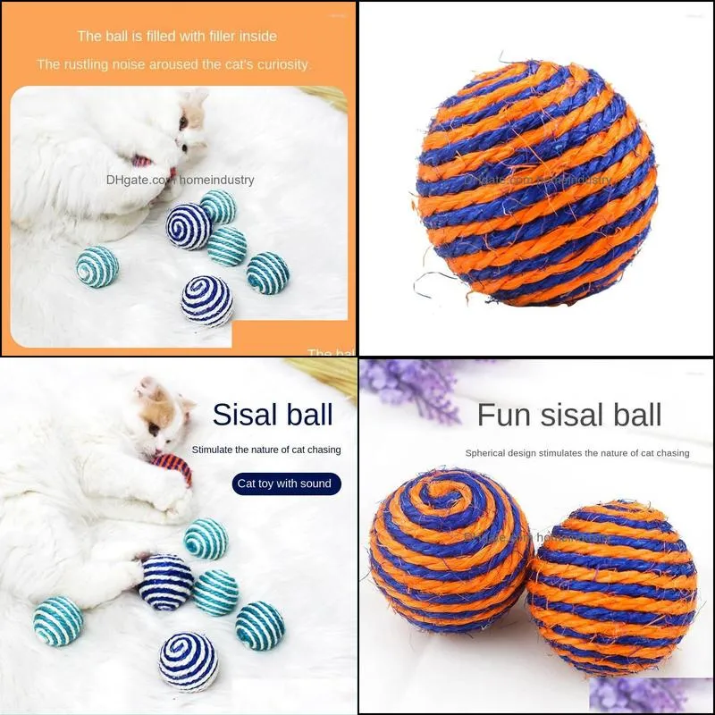 Cat Toys Toy Ball Sisal Scratching Interactive CatBall Eco-Friendly Rolling Scratch Kitten Novelty Gift