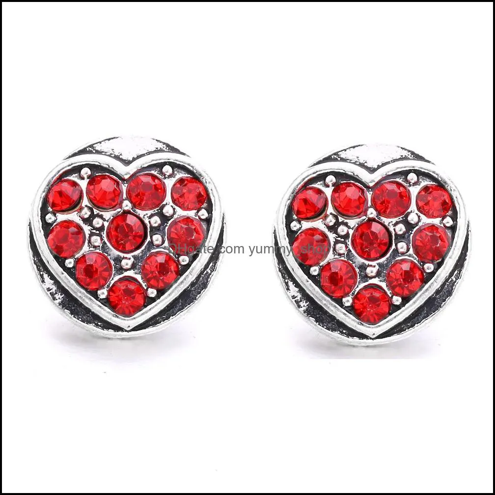 DHgate.com:Heart Rhinestone Snap Button Jewelry Components - Metal ...