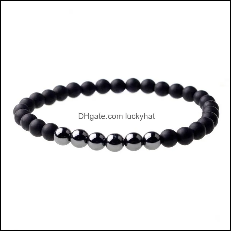 Magnetic bracelet black agate male and female sexual anxiety relief aura cure fashion  bracelet