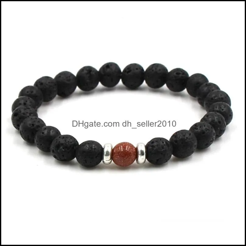 black lava  oil diffuser bracelets for women men bangle natural stone stretch bracelet 8mm yoga beads jewelry free dhl g113s