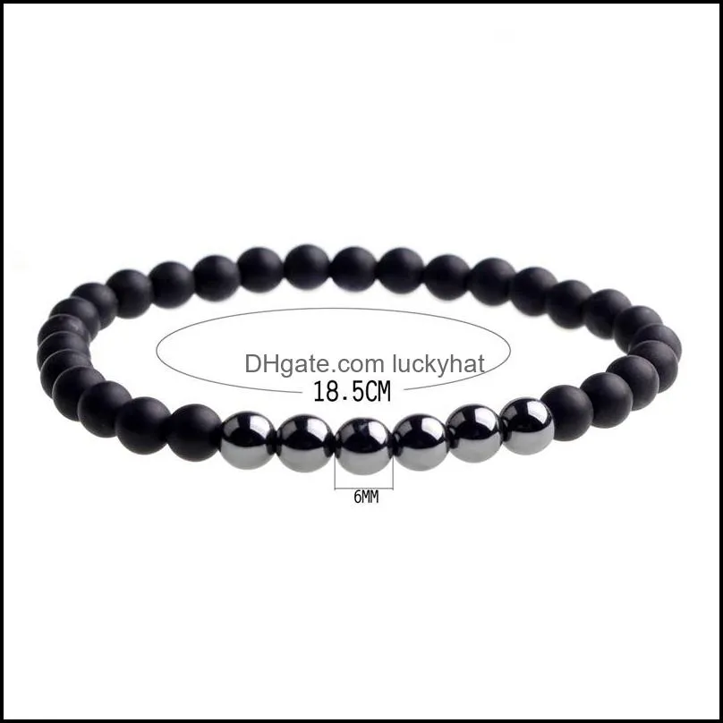 Magnetic bracelet black agate male and female sexual anxiety relief aura cure fashion  bracelet