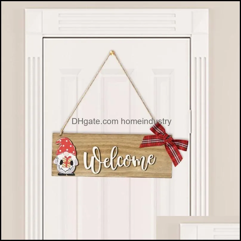 Party Decoration Christmas Decor Wooden Welcome Doorplate Signs Pendant Sweet Home Wall RudolphParty