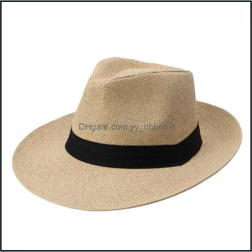 Wide Brim straw hats Mens Beach cap woman summer outdoor sun hat men women big  caps fashion accessories wholesale hot