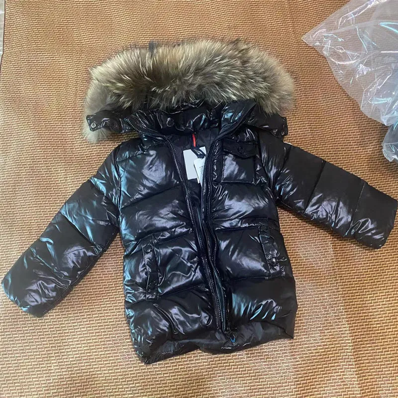 Baby Designer Clothes Fashion Children Down Coat Kids Girls Boys Winter Warm Jacket Long Sleeve Hooded With Raccoon Fur Outwear High Quality Kids Clothing