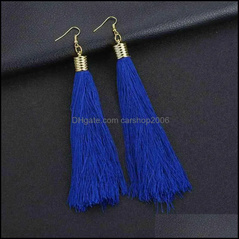 Ladies Long Tassel Earrings Girl Pendant Boho Style Earrings Gold Circle Bohemian Retro Vintage Assorted Variety Mix