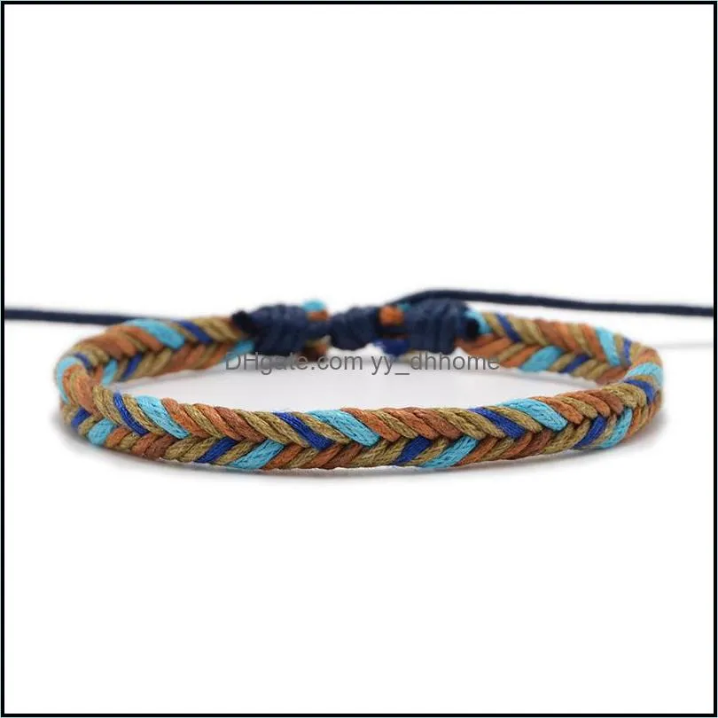 Hand-Woven Apparel Bracelets Accessories Gifts Braided Knot Rope Thread String Cotton Bracelet Q506FZ