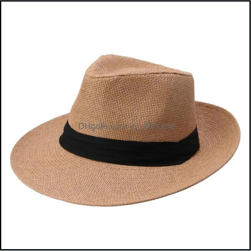 Wide Brim straw hats Mens Beach cap woman summer outdoor sun hat men women big  caps fashion accessories wholesale hot