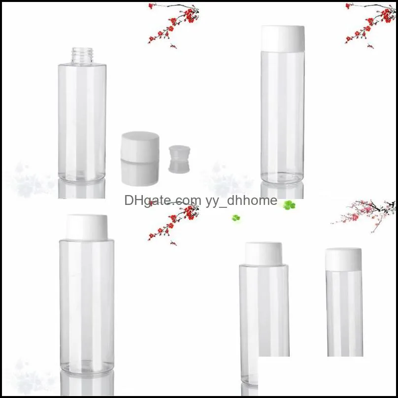 80 100 150ml Cosmetic Bottle Women Portable Clear Plastic Containers White Covers Press Jar Round 1 23jh G2