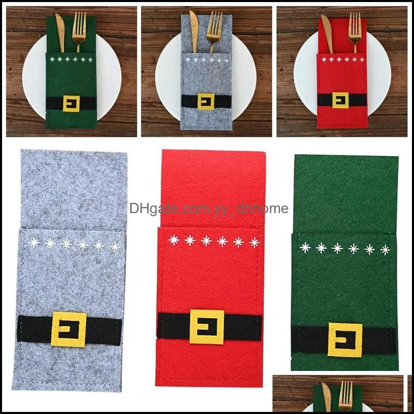 Novely Christmas Dinnerware Bag Santa Claus Belt Styles Knife And Fork Cutlery Holders Table Flatware Cover Of Home Xmas Party1 6hq E1