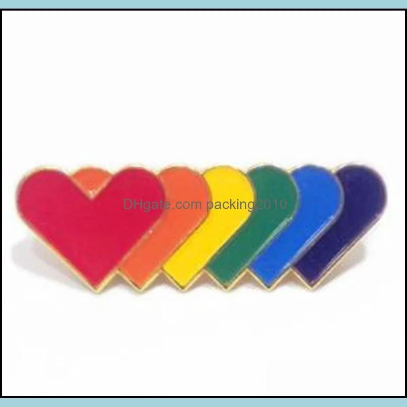 Long Strip Badge Love Heart Rainbow Brooches Butterfly Button Baking Paint Lapel Pin Badges New Arrival 1 5bta L1